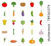 vegetables icons set. flat... | Shutterstock . vector #789261574