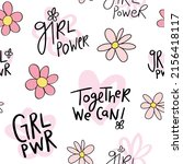 girl power concept text  cute... | Shutterstock .eps vector #2156418117