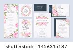wedding card set template with... | Shutterstock .eps vector #1456315187