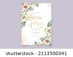 hand drawn peonies wedding card ... | Shutterstock .eps vector #2113500341