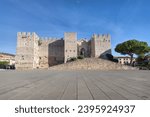 Small photo of Castello dell'Imperatore - medieval castle with crenelated walls and towers built for emperor Frederick II in Prato, Italy