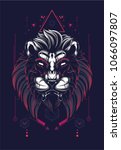 lion sacred geometry | Shutterstock .eps vector #1066097807