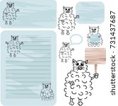 Notepaper With Cute Furry...