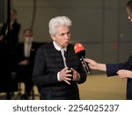 Small photo of Berlin, Germany, January 25, 2023. Marie-Agnes Strack-Zimmermann, Chair of the Defence Committee in the German Bundestag, during an interview on the sidelines of the 81th plenary session.