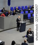 Small photo of Berlin, Germany, February 8, 2023. The German Chancellor, Olaf Scholz, during his government statement at the 84th plenary session of the German Bundestag.