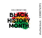 celebrating black history month.... | Shutterstock .eps vector #1308076591