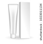vector plastic tube and white... | Shutterstock .eps vector #1023011134