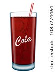 glass of cola with ice cubes... | Shutterstock .eps vector #1085274464