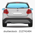 vector silver car   back view | Shutterstock .eps vector #212741404