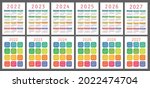 calendar 2022  2023  2024  2025 ... | Shutterstock .eps vector #2022474704