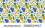 exotic fruit seamless pattern.... | Shutterstock .eps vector #2088024967
