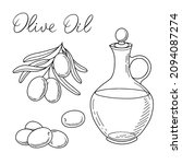vector olive oil bottle and... | Shutterstock .eps vector #2094087274