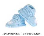 Blue Baby Booties Isolated On...
