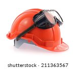 helmet and safety glasses... | Shutterstock . vector #211363567