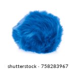 Blue Fur Ball Isolated On White ...