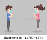 thai wai  social distancing ... | Shutterstock .eps vector #1675746844