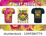 t shirt design. tiger in... | Shutterstock .eps vector #1349384774