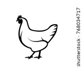 vector chicken silhouette... | Shutterstock .eps vector #768034717