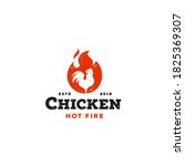 rustic fire chicken logo  hen... | Shutterstock .eps vector #1825369307