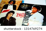 Small photo of Rome, February 13, 2019: Collection of CD covers of the first three solo albums by MICHAEL JACKSON. an American singer, songwriter and dancer. Dubbed the "King of Pop"
