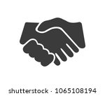 gray icon handshake. a... | Shutterstock .eps vector #1065108194