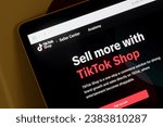 Small photo of Portland, OR, USA - Nov 3, 2023: Webpage of TikTok Shop is seen on its corporate website on a computer. TikTok Shop enables brands and sellers to showcase and sell products directly on TikTok.