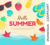 summer vector background. paper ... | Shutterstock .eps vector #1320951497