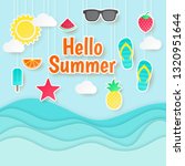 summer vector background. paper ... | Shutterstock .eps vector #1320951644