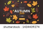 autumn sale background. folded... | Shutterstock .eps vector #1434439274
