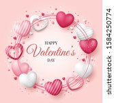 valentine's day background with ... | Shutterstock .eps vector #1584250774