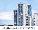 Small photo of High rise residential building of flats with cladding being replaced with fire resistant materials