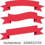 red ribbon set vector | Shutterstock .eps vector #1036512724