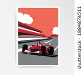 red formula car. f1 landscape....