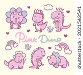 collection of cute pink... | Shutterstock .eps vector #2021563541