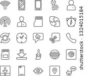 thin line icon set   mobile... | Shutterstock .eps vector #1324015184