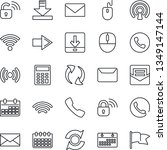 thin line icon set   phone... | Shutterstock .eps vector #1349147144