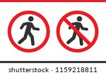 prohibition pedestrians sign  | Shutterstock .eps vector #1159218811