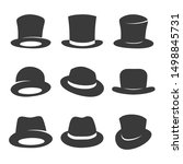 set of gentleman hats. vector... | Shutterstock .eps vector #1498845731