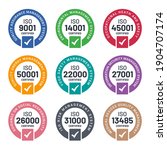 Set of ISO Certification stamp and labels