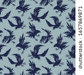 Seamless Pattern With Ravens....