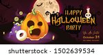 happy halloween night party... | Shutterstock .eps vector #1502639534