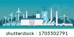 eco friendly power plant flat... | Shutterstock .eps vector #1705502791