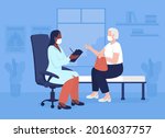 geriatric counseling flat color ... | Shutterstock .eps vector #2016037757