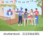 independence day yard party... | Shutterstock .eps vector #2123366381