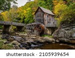 Small photo of Glade Creek Grist Mill at Babcock State Park during the Autumn leaf color change in the New River Gorge region of West Virginia.