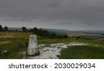 Small photo of A Ordnance Survey triangulation point, at Totternhoe Nature Reserve, in Bedfordshire, England.