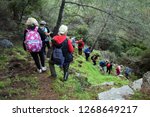 Small photo of Hiking. From a hikes on the Karia trail. Turgut Castle. The Hydas Acropolis.Karia is on the way.Turgut. Mugla. Turkey. tourism in pine forest Hike Turkey