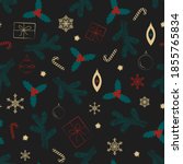seamless christmas pattern with ... | Shutterstock .eps vector #1855765834