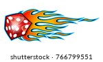 vector burning dice with... | Shutterstock .eps vector #766799551