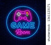 game room. neon sign design.... | Shutterstock .eps vector #1361123171